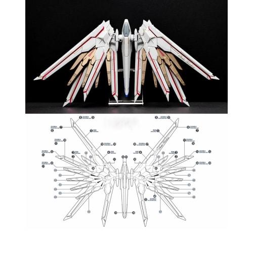 Gold-plated! HG RG MG PG RE MGSD Robot MS Detail-Up Water-Transfer Decals (Gold-plated + Fluorescent, 2 Sheets for HG 1/144 Mighty Strike Freedom Gund