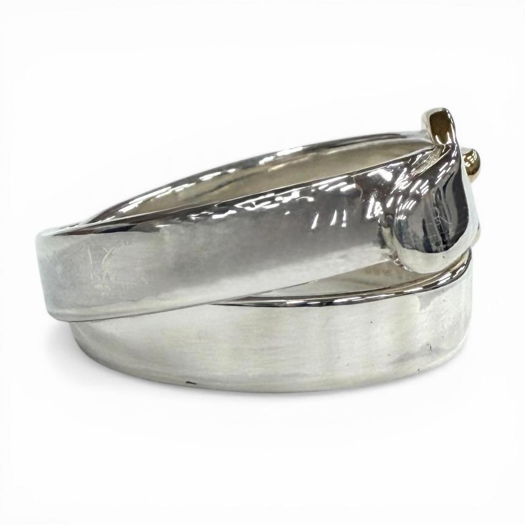 Excellent HERMES Ring Double true ring Silver 925 Women 50 Used