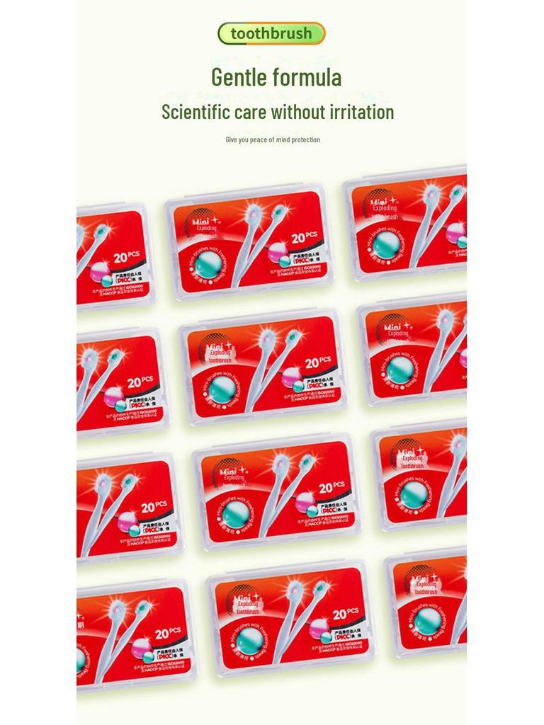 Одноразовая зубная щетка с разрывающимися шариками и мягкой щетиной — портативная, в индивидуальной упаковке для взрослых