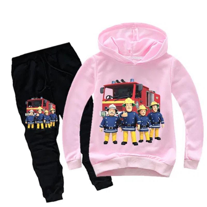 New Clothes Set A Rescue Team Fireman Sam Children Tracksuit Kids Clothing Suit Boys and Girls Hoodie + Pants