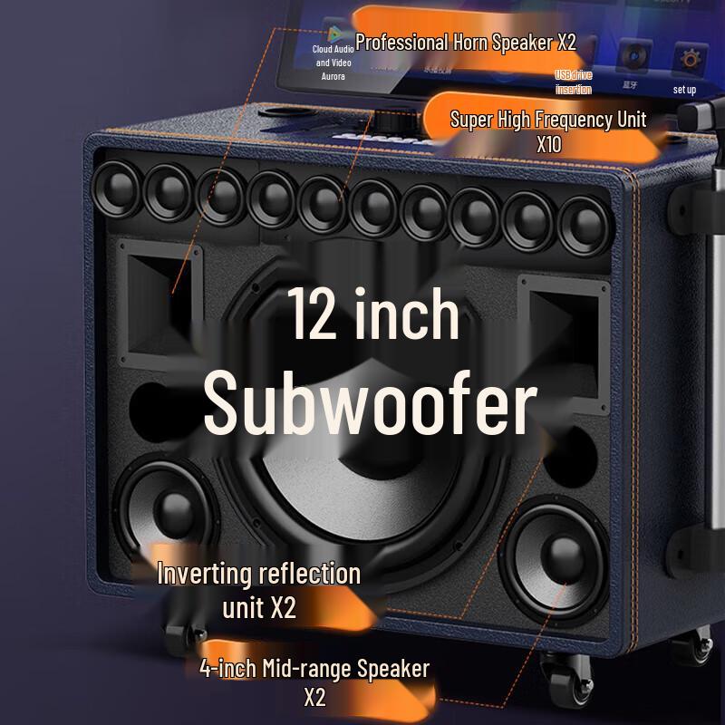 Sansui Portable Outdoor KTV Trolley Bluetooth Speaker