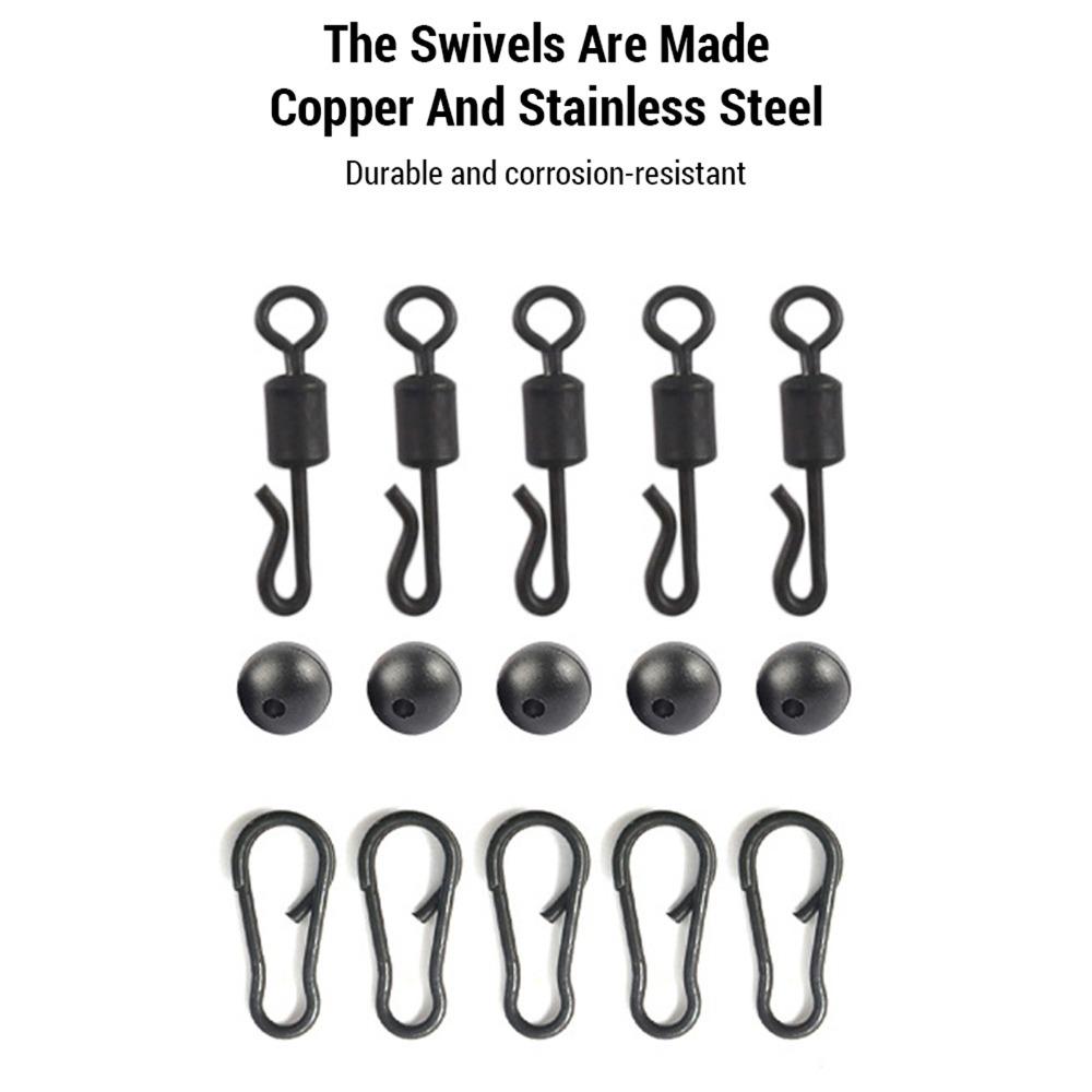 25PCS with Swivels Carp Fishing Kit Anti-Tangles Sleeves Fishing Terminal Tackle Kit Carp Fishing