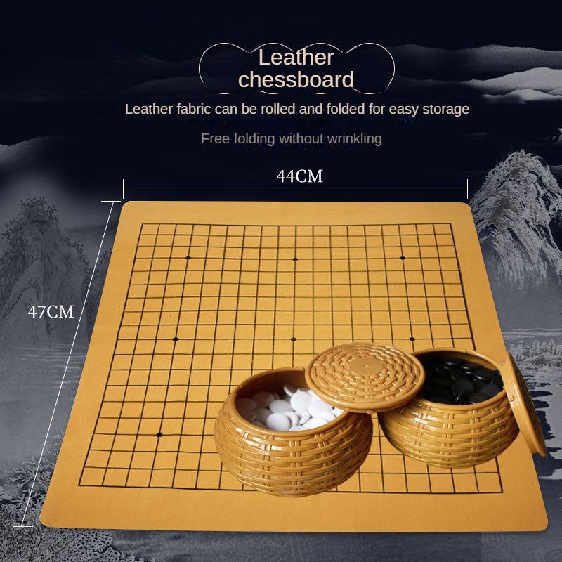 Портативная игра Вэйци Го Складная кожаная шахматная доска Полимерные шахматные фигуры Доска Гомоку Настольная битва Семейные развлекательные игры Игрушки