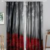Autumn Natural Senery Tree Forest Landscape Window Curtains Blinds for Living Room Kids Bedroom Kitchen Door Home Decor 2Pcs