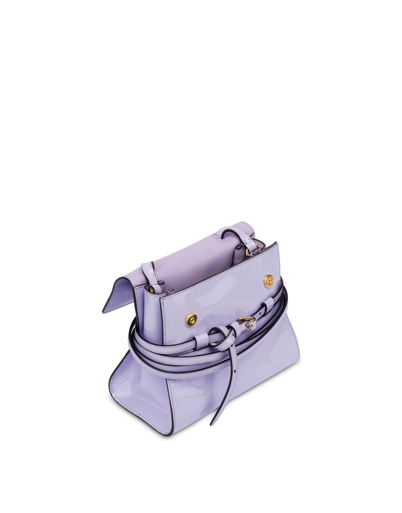 Moschino Tie Me Leather Small Handbag Lavender
