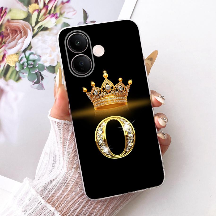For Vivo V60 Lite 4G Case V2530 Cute Letters Crown Soft Slim Silicone Back Cover For Vivo V60 V 60 V60Lite 5G T4 Pro 2025 Bumper