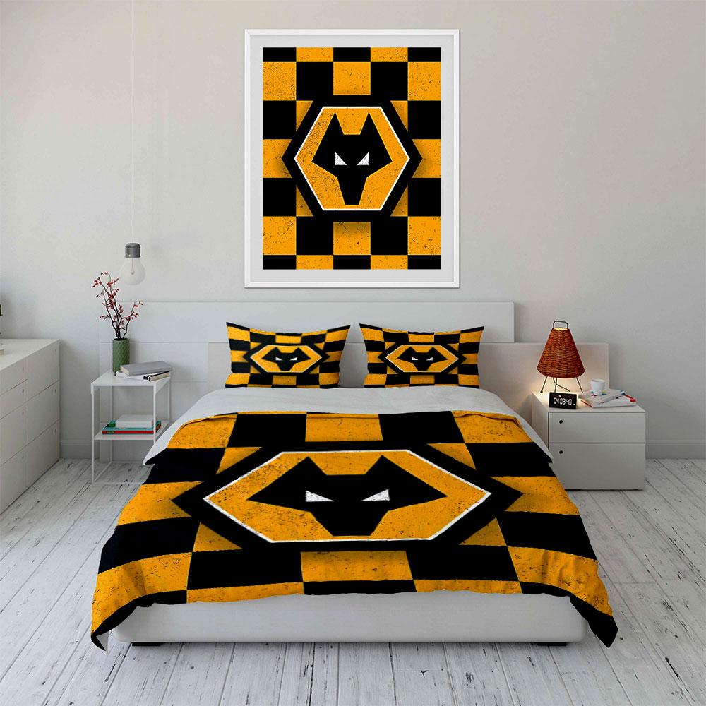 "Yellow Black Wolf Pattern Set" Bedding Duvet Cover Set Duvet Cover Pillowcases (1 * Duvet Cover 2 * Pillowcases, without duvet insert)