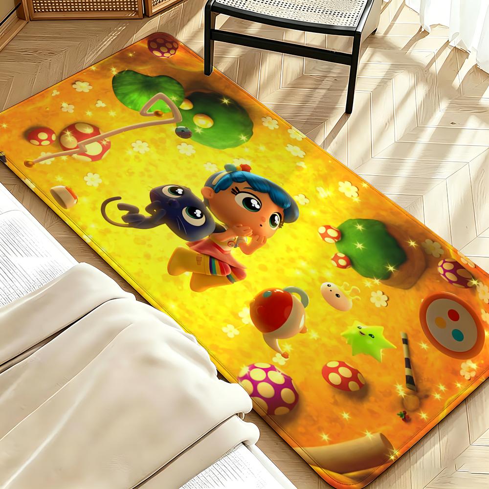 Cartoon T-True Floor Mat Soft Flannel Floor Mat Suitable for Entryways, Living Rooms, Bedrooms, and Bathrooms