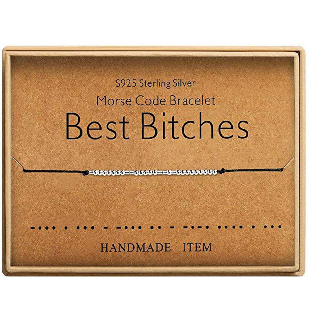 Подарки Цепочка из бусин Серебряный Браслет Морзе Дружба Манжета Браслет Fuck Off Я ЛЮБЛЮ ТЕБЯ ЛДН Охана