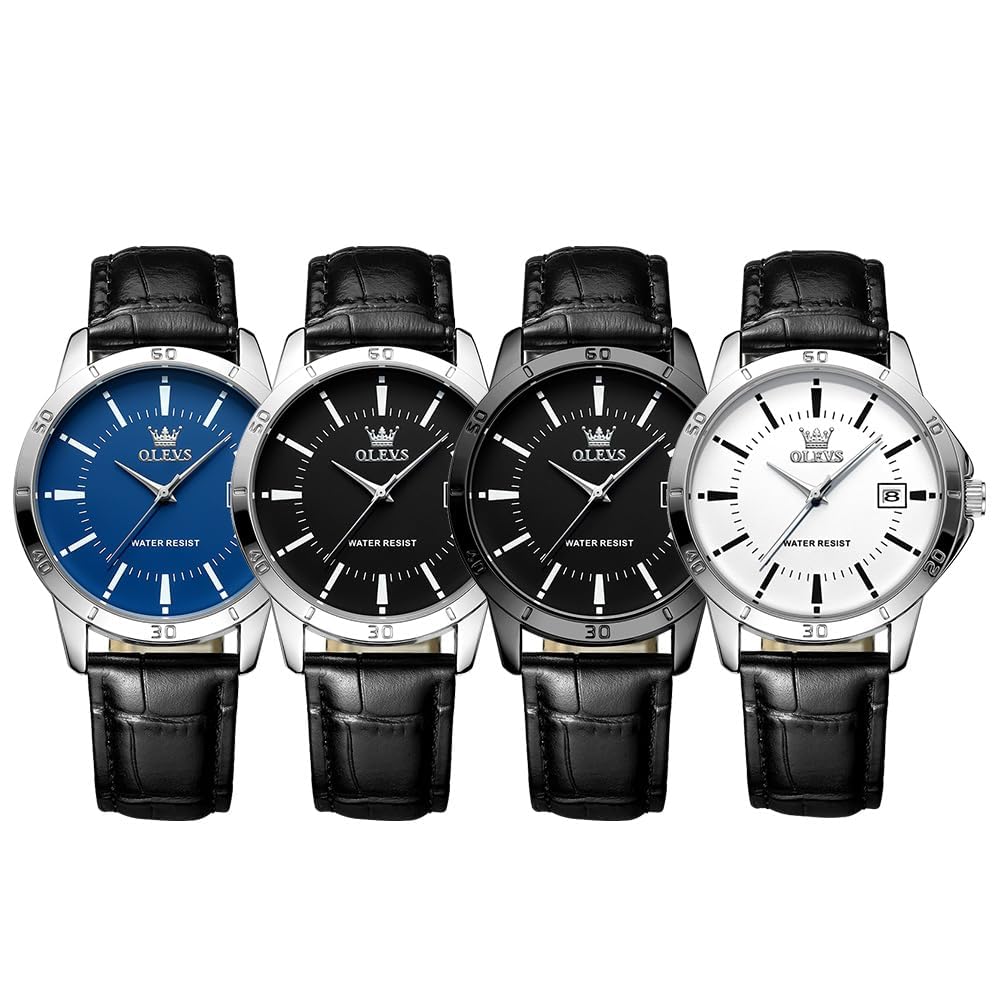 OLEVS кварцевые популярные часы простые стильные кожаные часы с водонепроницаемым календарем роскошные классические часы легко читаемые модные студенческие часы компании белые мужские