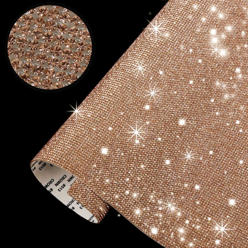 12x20/24x20cm Self-adhesive Rhinestone Crystal Glitter Stickers Sheet DIY Diamond Decoration Sticker Phone Car Trim Decor Decal