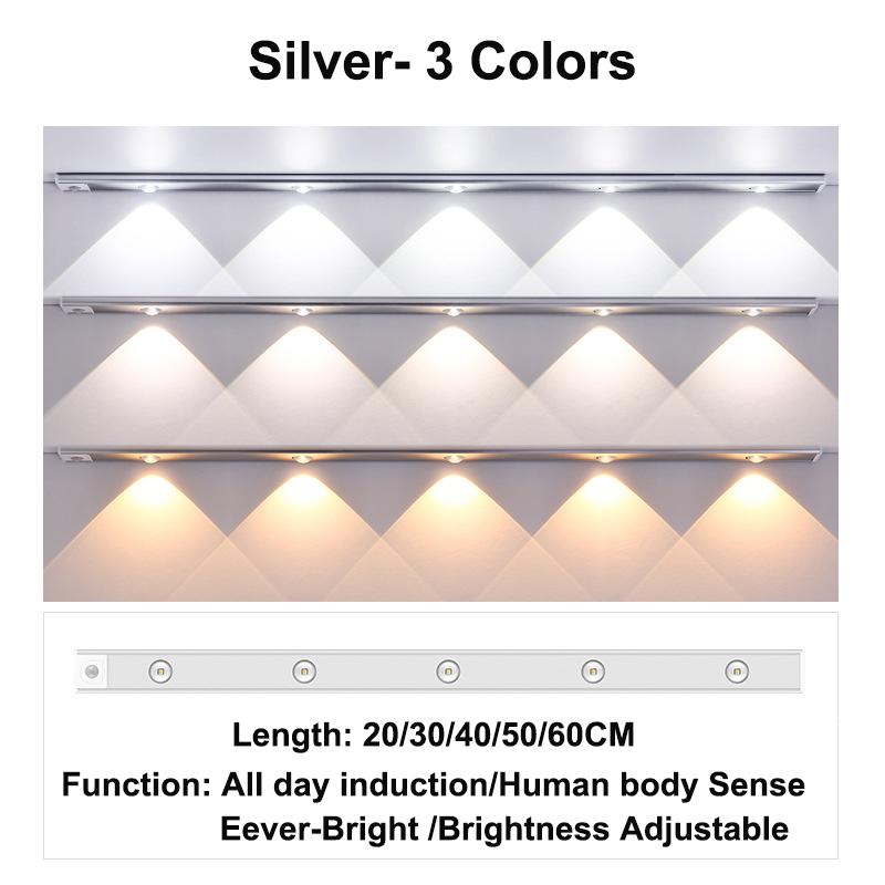 Motion Sensor LED Night Light USB Wireless Ultra Thin LED Wine Cooler Light For Kitchen Cabinet Bedroom Wardrobe Indoor Lighting