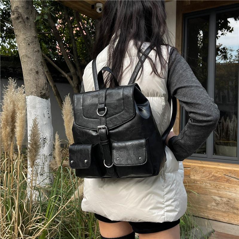 Vintage College Style Backpack Bag 2025 New Fashion Casual Commuter Women's Schoolbag Going Out Backpack