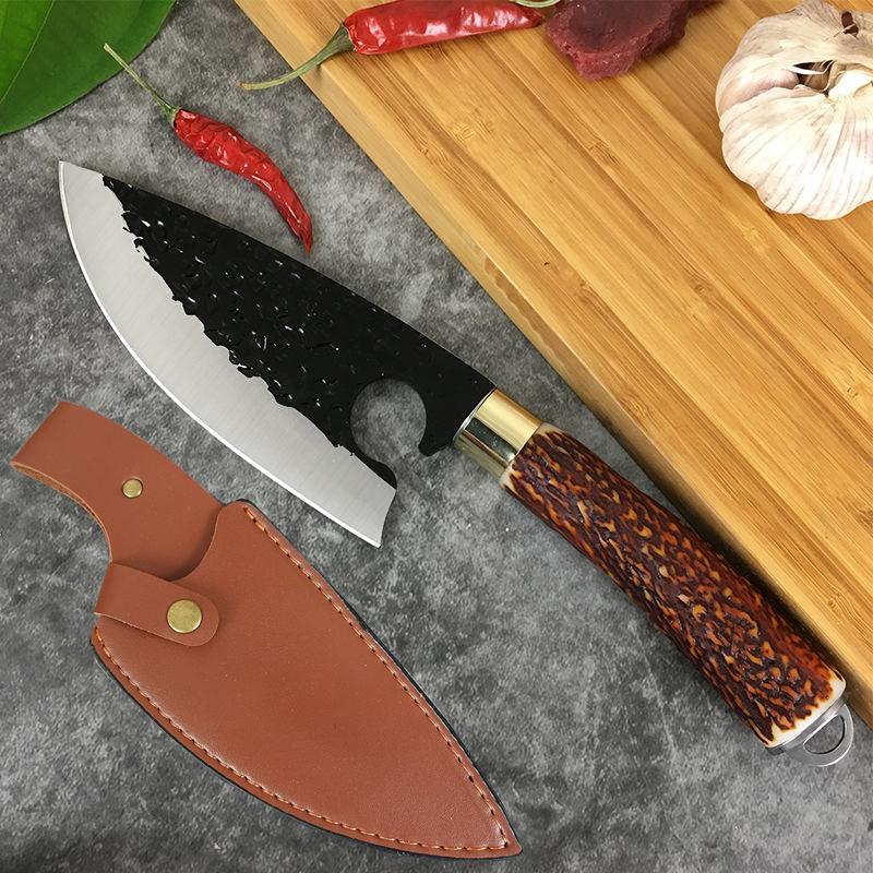 Кованый нож для обвалки, кухонный нож для мясника, шеф-повара, охотничий нож для резки ломтиков высокоуглеродистой стали