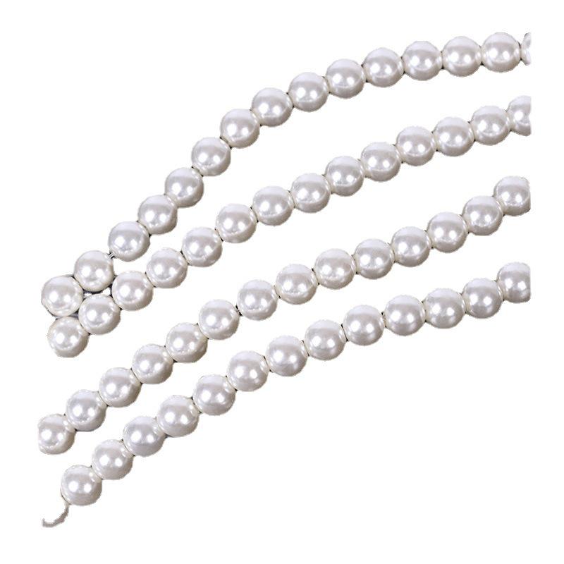 Высокоглянцевые перфорированные бусины из АБС-пластика, имитирующие жемчуг, с прямым отверстием из железной проволоки для бисероплетения своими руками.