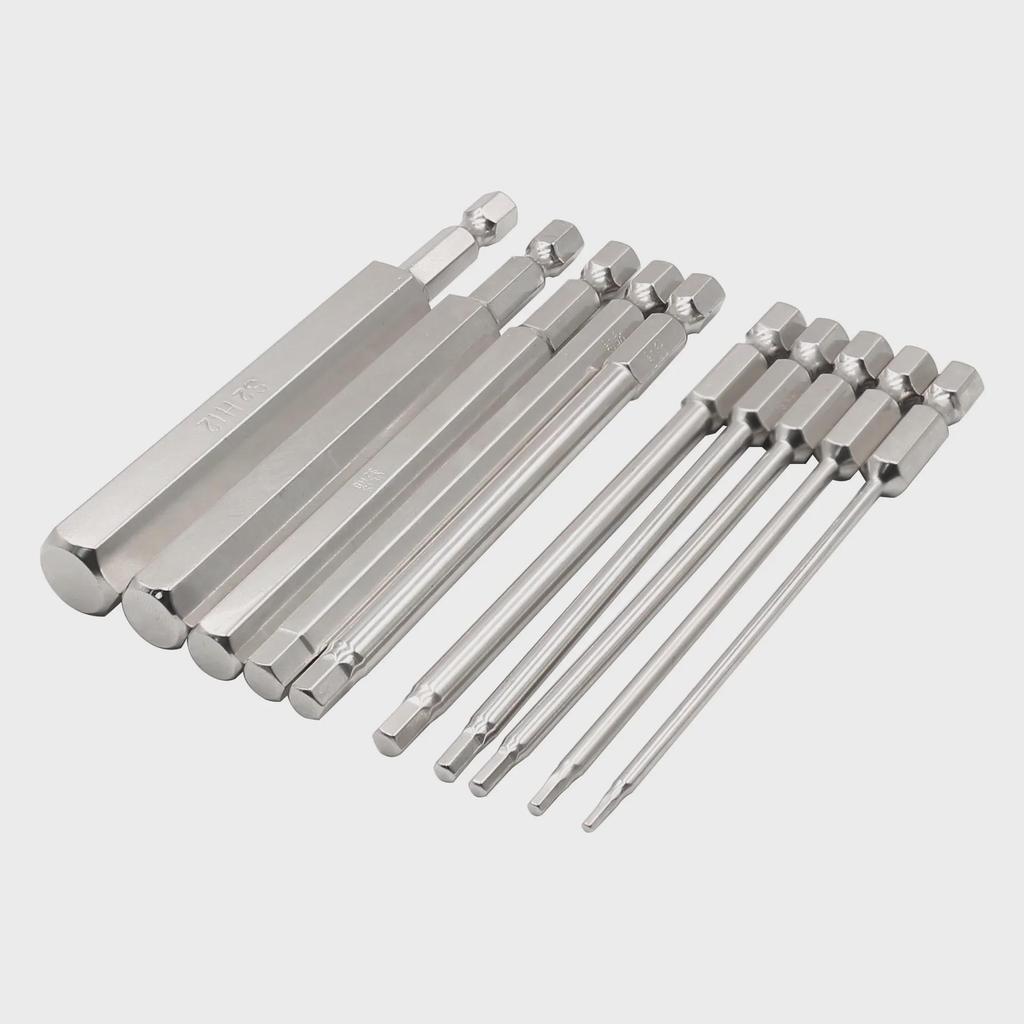 Головка пневматической отвертки шестигранная из закаленной стали S2 1/4", с гальваническим покрытием, устойчивая к ржавчине