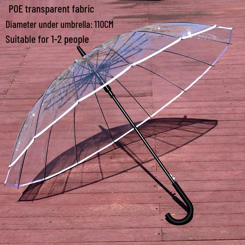 Eco-friendly Large PVC Transparent Golf Umbrella - Windproof, Rainproof, Sturdy, Long Handle with Print Logo