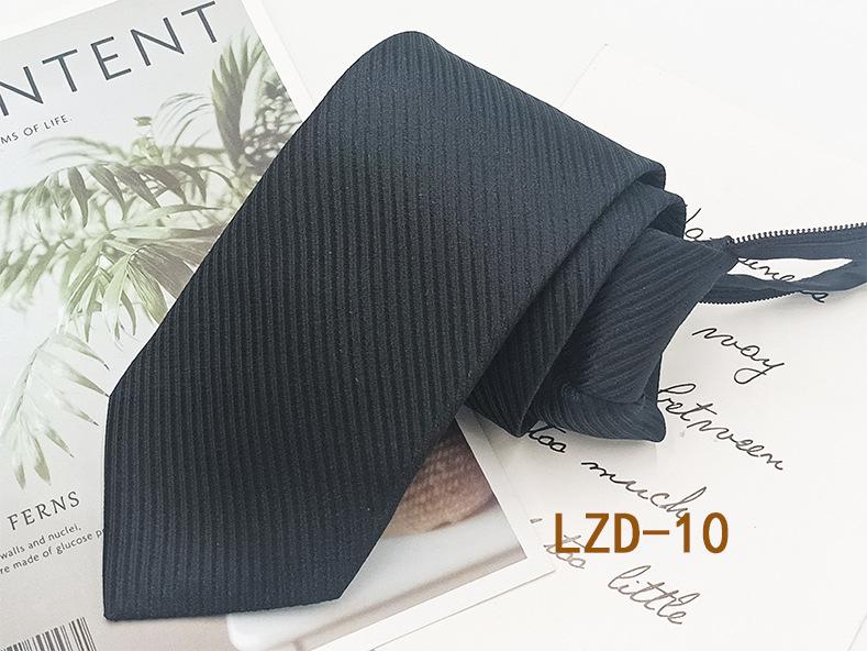 Мужской деловой галстук с ленивой молнией 8 см, легко завязывается, полосатый черный галстук без узлов