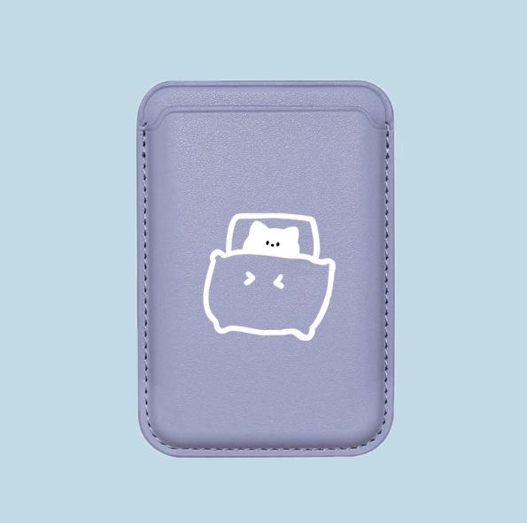 Кожаный держатель для карт MAGsafe Чехол для телефона для Apple - Идеально для спящих котят