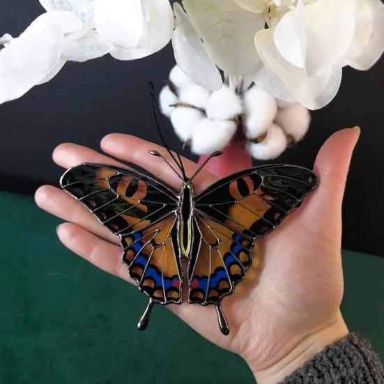 Подвеска-ловец солнца 'Бабочка' с шнурком, легко подвешивается, для помещения и улицы, украшение 'бабочка'