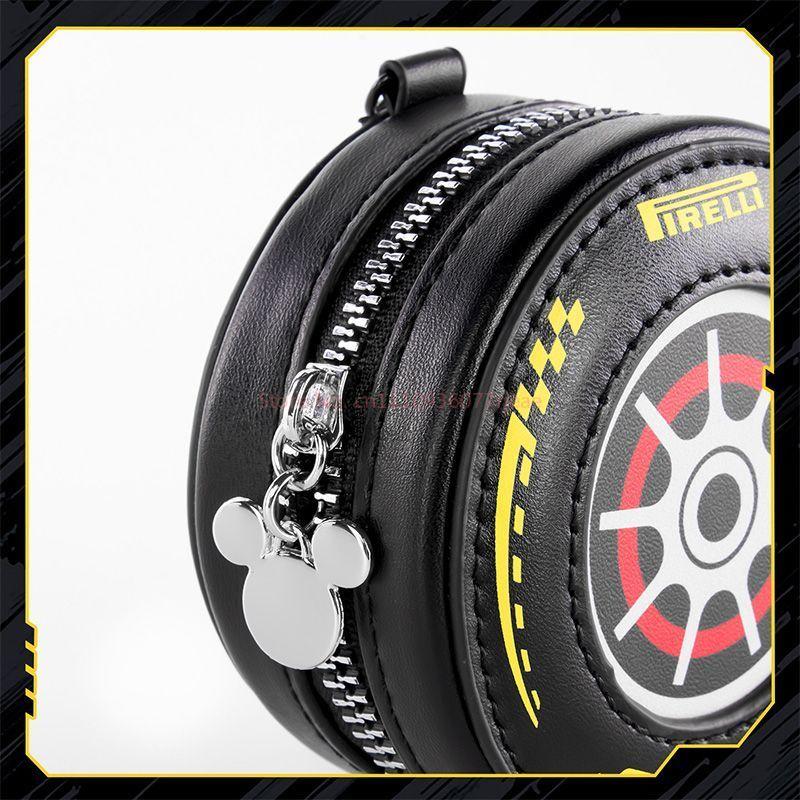 Чехол для наушников Mickey F1 Racing из ПУ-кожи с брелоком, премиальная унисекс портативная сумка для хранения, подарок на день рождения для AirPods