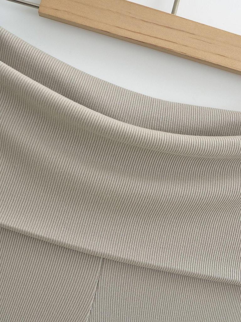 Women's 2024 Stylish Flare Bodycon Pants - Double-Layer Waist, Slimming Fit, Multiple Colors