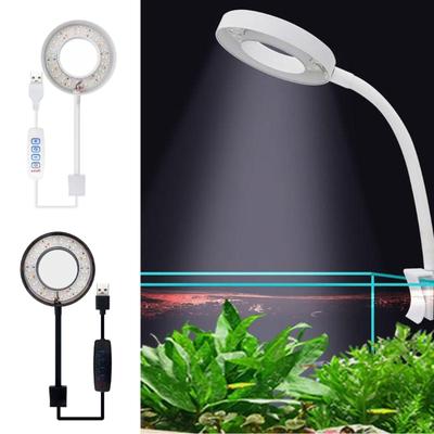 USB 8 Вт Аквариумный светодиодный светильник Clip-on Light 360-градусный вращающийся светильник для аквариумов для выращивания растений в соленой воде 4 цвета регулируемый