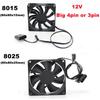DC 5V 12v 24V 8cm 8010 8015 8025 3pin 4pin Xh 2.54 Brushless Cooling Fan 80x25mm Heatsink Radiator 80x10 80*15 For PC Case GPU