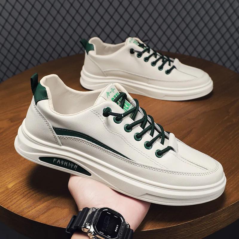 Модные мужские туфли из вулканизированной кожи, повседневная обувь 2024 года, весна-осень, дышащие мужские кроссовки на платформе со шнуровкой Zapatos De Hombre