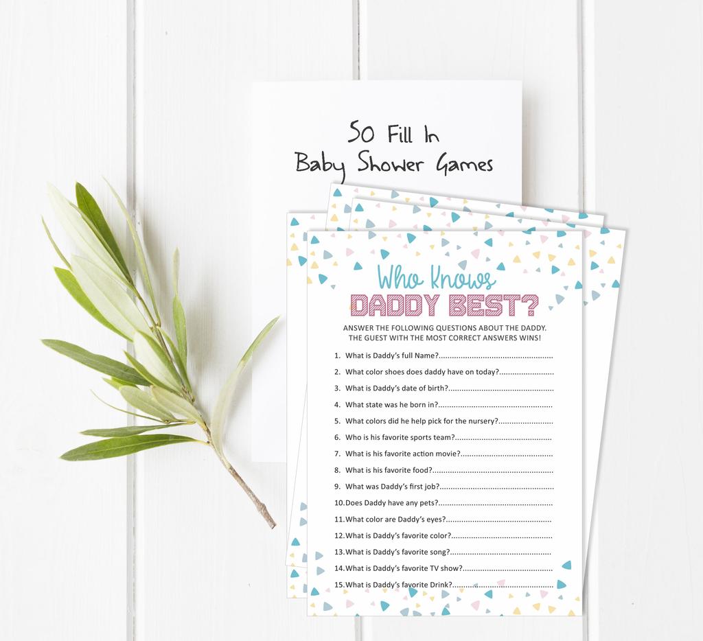 Inkdotpot Gender Reveal Baby Shower Game Set Of 50 BabyA AlphabetA ABCA Game Ita s A Boy Ita s A Girl Party