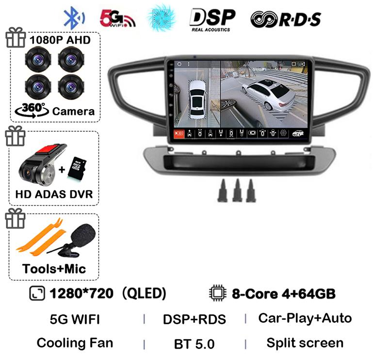 Android 14 Carplay Car Radio For Hyundai Ioniq 2016-2025 Multimedia Video Player Navigation GPS 2din 2 Din Dvd 360 Camera Stereo