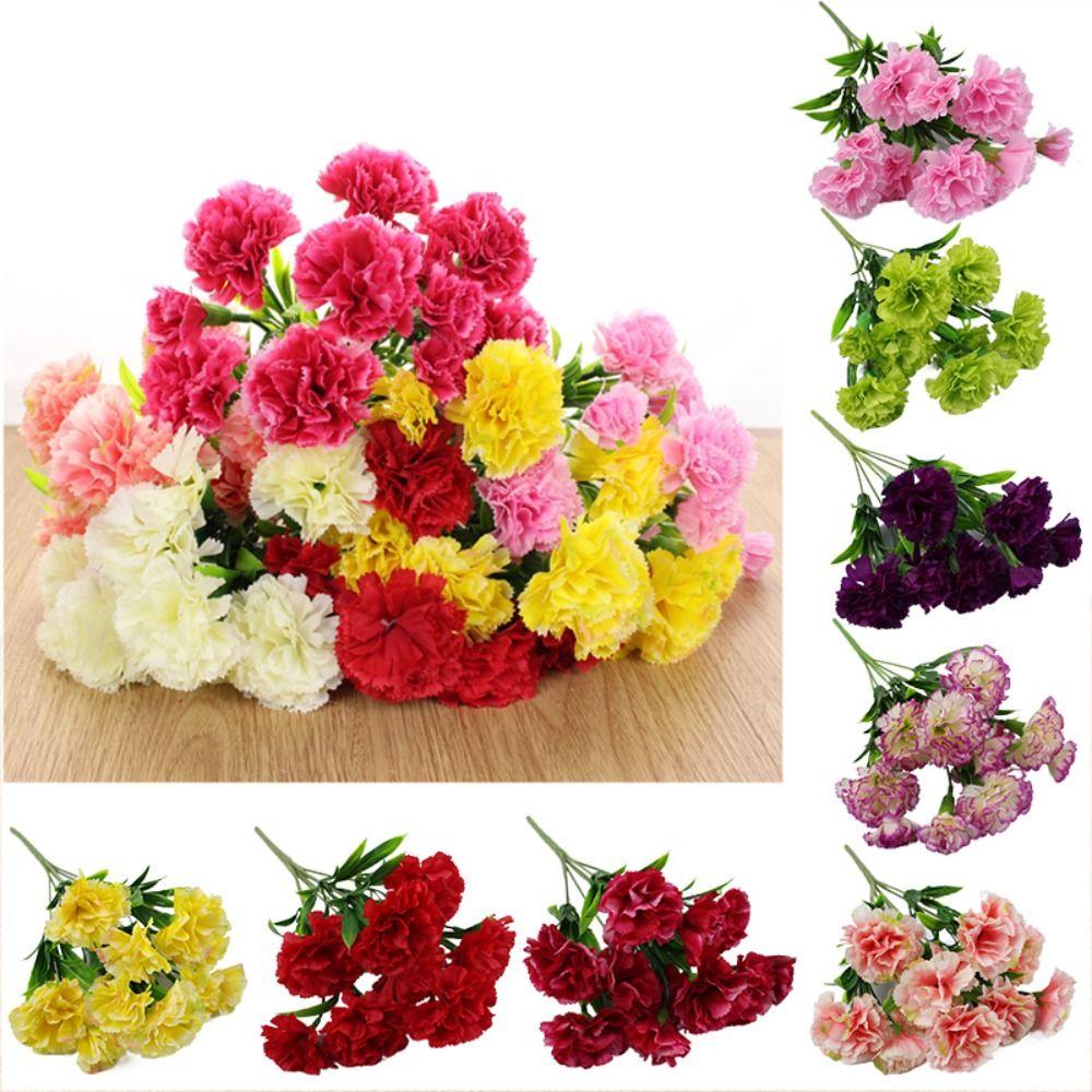 Silk Artificial Carnation 11Heads Bush Bouquet High Quality Home Wedding Decor