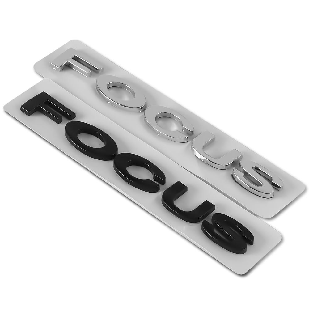 AAANH1 Car Styling Trunk ABS Focus Letter Sticker Badge Decor Auto Exterior Accessories For Ford Fiesta MK3 Mustang Fusion Mondeo Kuga