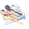 4Pcs Colorful Salad Fork Cutlery Set Dessert Fork Instant Noodle Fork Dinnerware Set Stainless Steel Tableware Kitchen Flatware