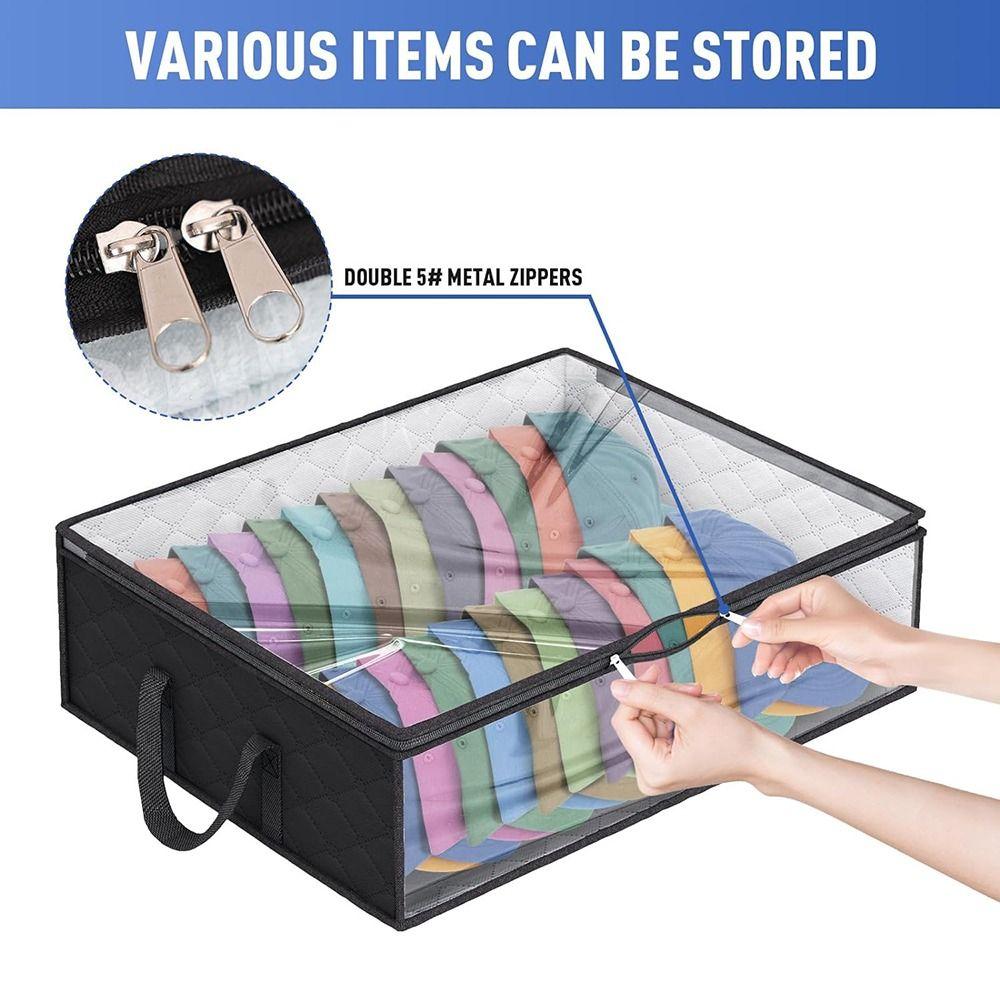 Large Capacity Baseball Cap Storage Box Space Saver Closet Organizer Case Cap Storage Bag Bedroom