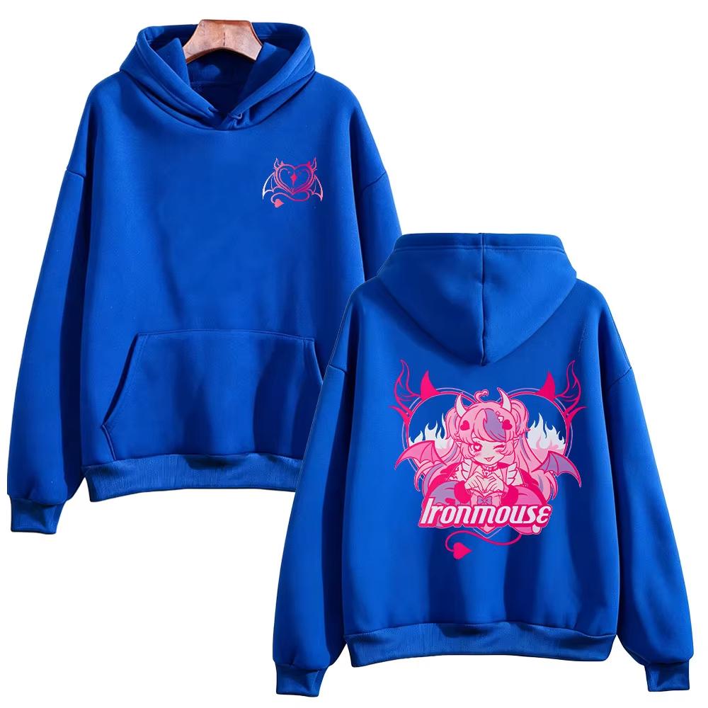 2026 New Hot Ironmouse Double Sided Print VShojo VTuber Graphic Hoodie Y2K Men Women Casual Hip Hop Sweatshirt Trendy Streetwear for Daily Looks