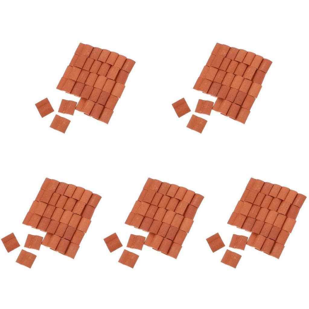 Миниатюрный набор для диорамы из кирпичной плитки Toyvian Миниатюрная кирпичная блочная плитка Миниатюрная модель кирпичной черепицы для крыши Детали мини-кирпичной диорамы Сцена из плитки для строительства своими руками