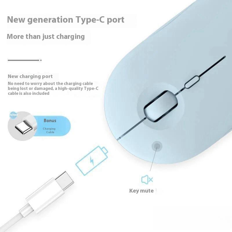 Двойной режим Bluetooth беспроводная мышь Cobblestone бесшумная деловая офисная игровая мышь для девочек с подзарядкой 2.4G