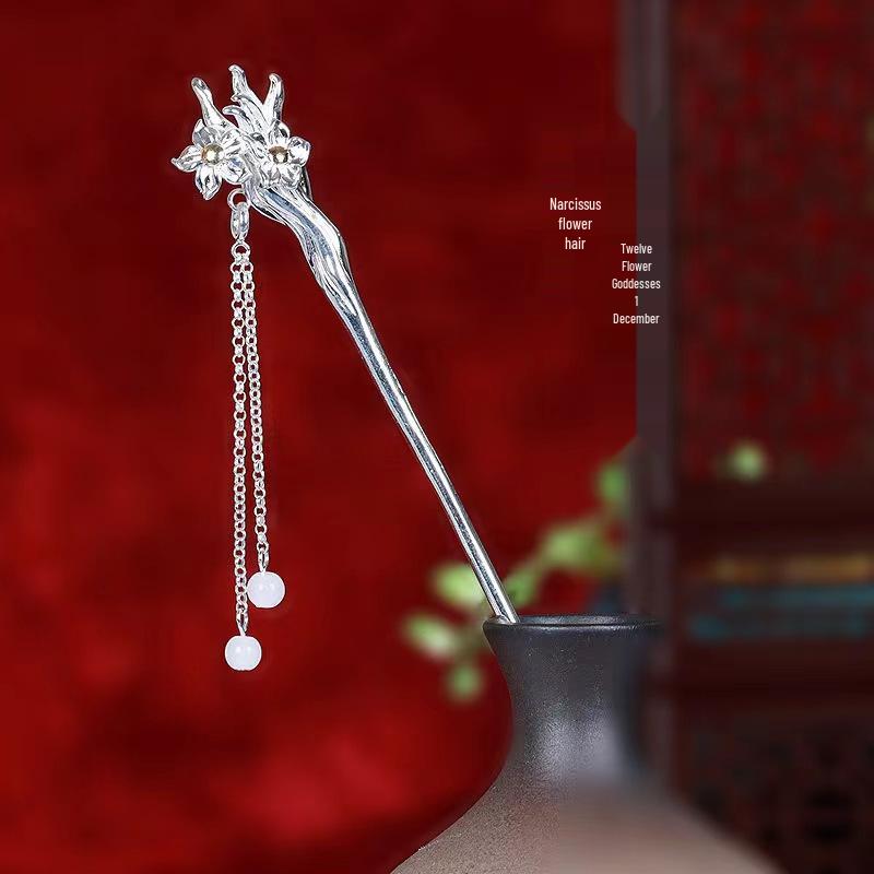 Двенадцать Богинь Цветов Ханфу Заколка для Волос - Прическа в Китайском Стиле Подарок на День Святого Валентина для Неё