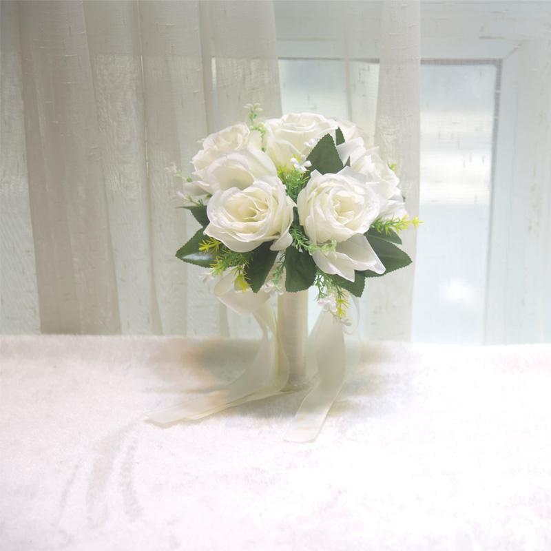 1 шт. Букет Компактный Свадебный Прочный Подружка невесты Готовый к церемонии букет Реалистичный Искусственный Маленький Маленького размера Миниатюрный 23x20см