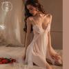 Transparent seduction suspenders front chest sharding bed flirting lingerie uniform with chest pads