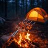 Four Needle Barbecue Fork Stainless Steel BBQ Grill Fork Grilling Tool Steak Fork  Camping