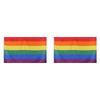 90X150cm Rainbow Flags Vivid Color Progress Pride Rainbow Flag UV Fade Proof Canvas Header Brass Grommets for Home/Outdoor Decor