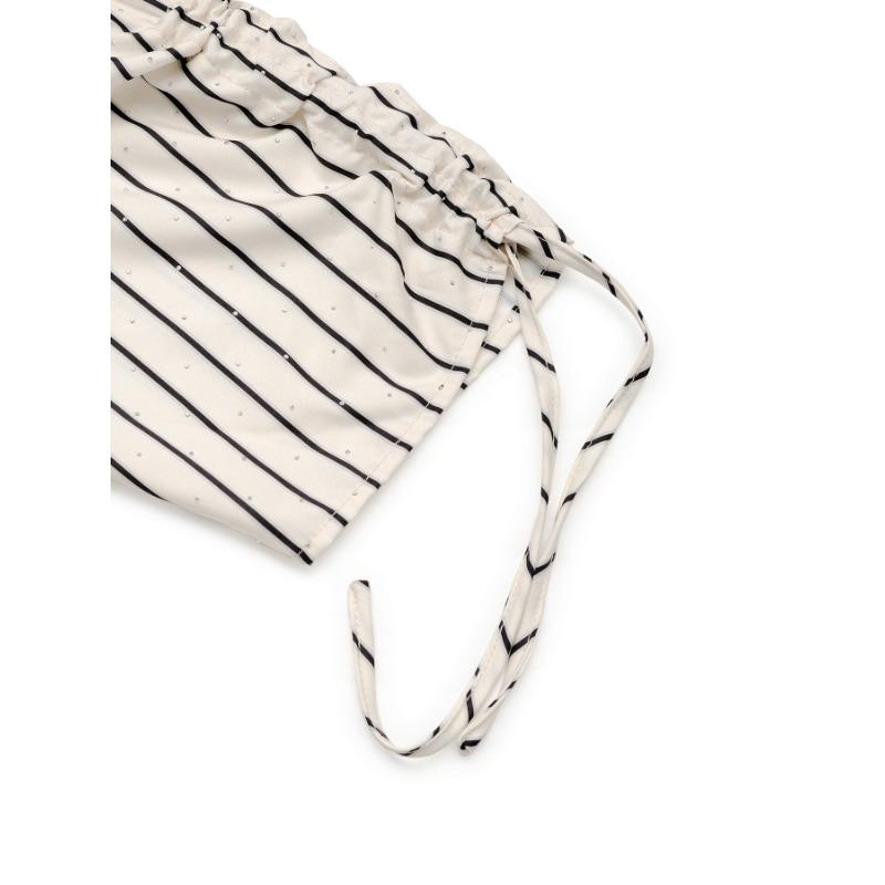 VEZFAA Женские модные повседневные летние весенние блузки и рубашки с круглым вырезом и короткими рукавами с полосатым принтом