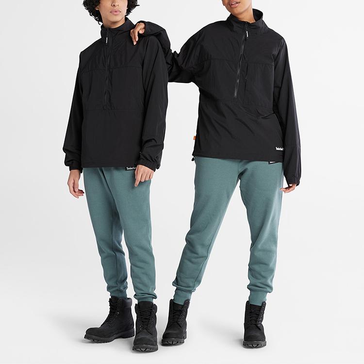 Timberland Однотонная куртка с воротником-стойкой и застежкой-молнией на половину длины, унисекс, черная A5VDF-001