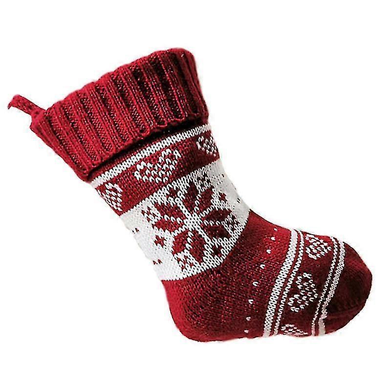 1pc Christmas Stocking Ornament Christmas Candy Bag Woolen Hanging Ornament