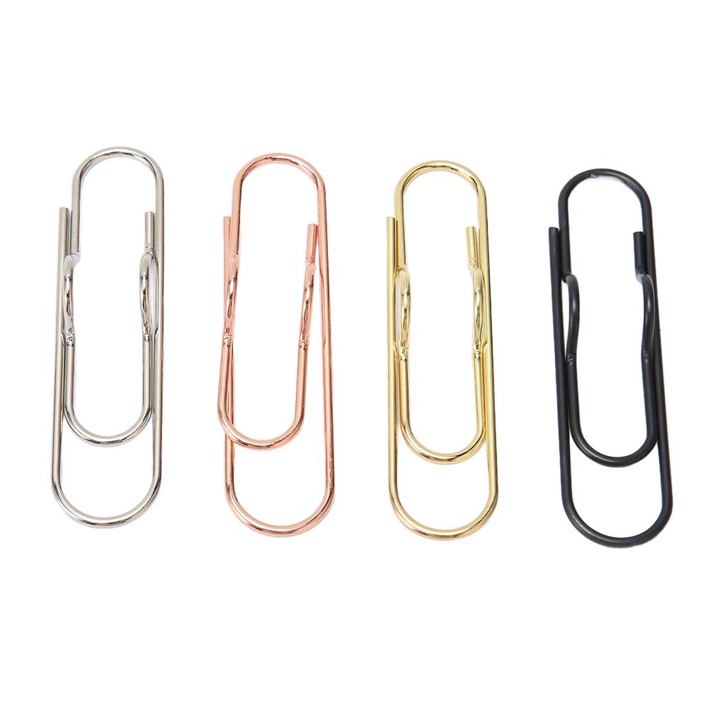 40 Pcs Black Silver Gold Colors Pen Clip Shaped Fancy Cute Planner Clips Page Marker Bookmark C