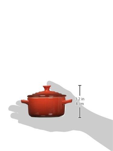 Le Creuset термостойкий контейнер Mini Cocotte Cherry Red термостойкий морозостойкий подходит для использования в микроволновой печи японский [Авторизованный продукт]