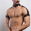 Мужская сексуальная кожаная портупея на грудь, гей BDSM бондаж клетка, эротическое белье, панк-рейв эротический аксессуар, фетиш одежда