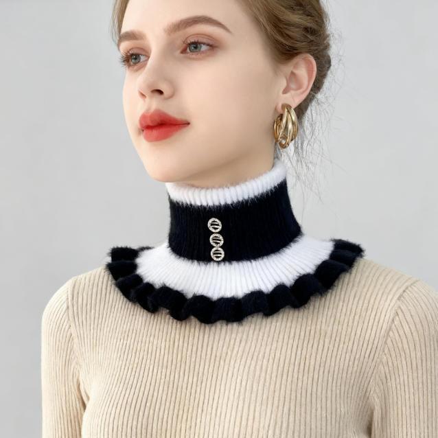 Beautiful Neckerchief for Woman Winter Comfortable Detachable Collar Outdoor Windproof Protective Neckerchief